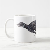Schwarze Windhund-Hundekunst-Tasse Kaffeetasse (Links)