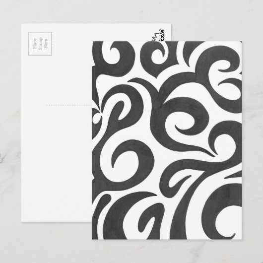 Schwarze Wirbel (1) Postkarte (Vorne/Hinten)