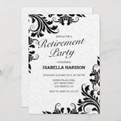 Schwarze Wirbel Einladung (Vorne/Hinten)