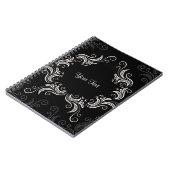 Schwarze Wirbel Notizblock (Linke Seite)