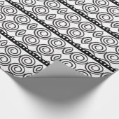 Schwarze Wirbel und Streifen Geschenkpapier (Ecke)