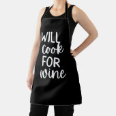 Schwarze „Wird für Wein kochen“ Frauen Lustiger We Schürze (InSitu)