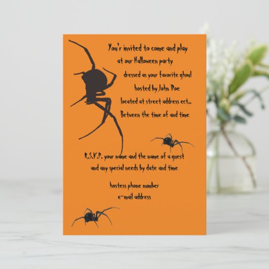 Schwarze Witwe Einladung (Stehend Vorderseite)