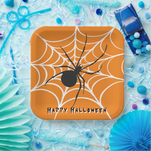 Schwarze Witwe im Spider Web Pappteller (Party)