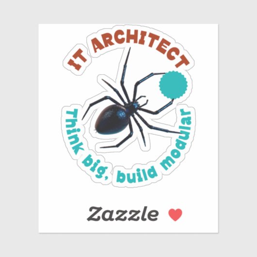 Schwarze Witwe IT-Architekt Modular Lustig Aufkleber (Blatt)