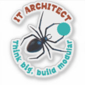 Schwarze Witwe IT-Architekt Modular Lustig Aufkleber (Vorderseite)