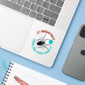 Schwarze Witwe IT-Architekt Modular Lustig Aufkleber (Laptop mit iPhone)