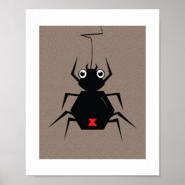 Schwarze Witwe Minimal Illustration Poster für Kin