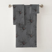 Schwarze Witwe Spider Originelle Zeichnend Kunst Badhandtuch Set (Insitu)