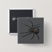 Schwarze Witwe Spider Originelle Zeichnend Kunst Button (Vorne & Hinten)
