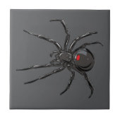 Schwarze Witwe Spider Originelle Zeichnend Kunst Fliese (Vorderseite)