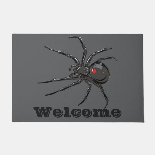Schwarze Witwe Spider Originelle Zeichnend Kunst Fußmatte (Vorderseite)
