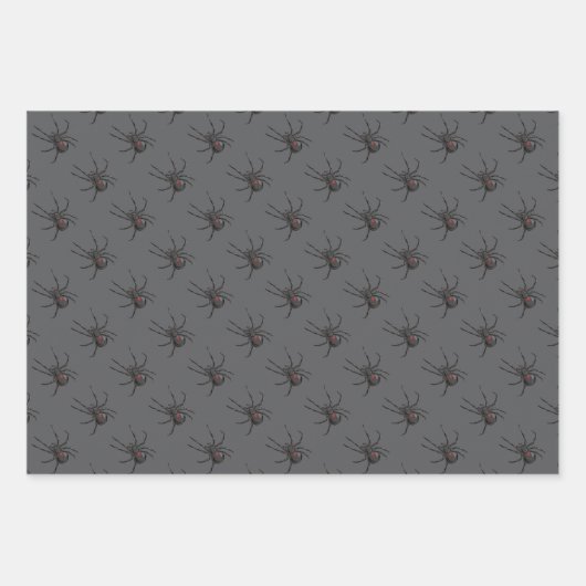 Schwarze Witwe Spider Originelle Zeichnend Kunst Geschenkpapier Set (Vorderseite 2)