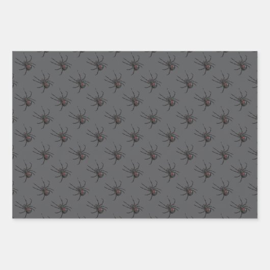 Schwarze Witwe Spider Originelle Zeichnend Kunst Geschenkpapier Set (Vorderseite)