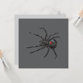 Schwarze Witwe Spider Originelle Zeichnend Kunst Karte (Vorderseite/Rückseite Beispiel)