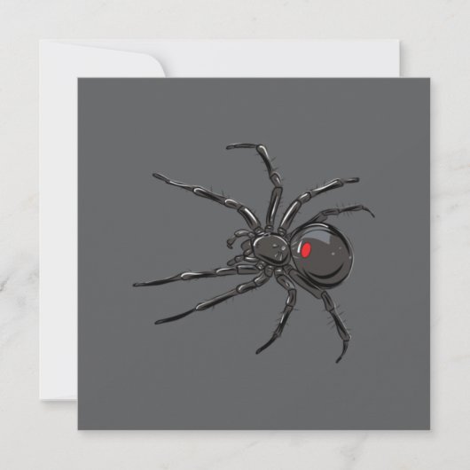 Schwarze Witwe Spider Originelle Zeichnend Kunst Karte (Vorderseite)
