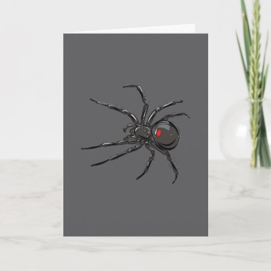 Schwarze Witwe Spider Originelle Zeichnend Kunst Karte (Vorderseite)