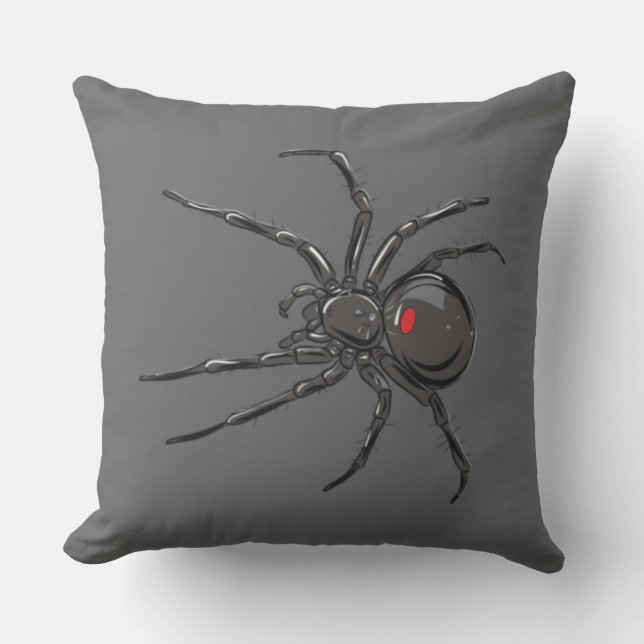 Schwarze Witwe Spider Originelle Zeichnend Kunst Kissen (Vorderseite)