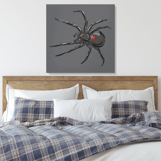 Schwarze Witwe Spider Originelle Zeichnend Kunst Leinwanddruck (Insitu (Schlafzimmer))