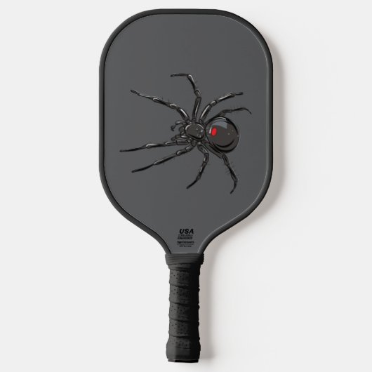 Schwarze Witwe Spider Originelle Zeichnend Kunst Pickleball Schläger (Rückseite)