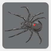 Schwarze Witwe Spider Originelle Zeichnend Kunst Quadratischer Aufkleber (Vorderseite)