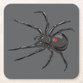 Schwarze Witwe Spider Originelle Zeichnend Kunst Rechteckiger Pappuntersetzer (Vorderseite)