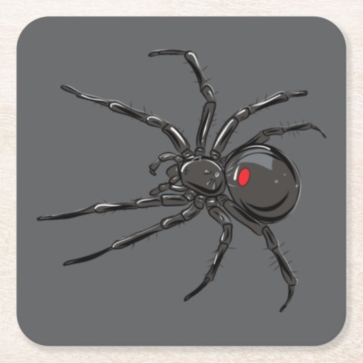 Schwarze Witwe Spider Originelle Zeichnend Kunst Rechteckiger Pappuntersetzer (Vorderseite)