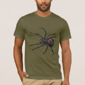 Schwarze Witwe Spider Originelle Zeichnend Kunst T-Shirt (Vorderseite)