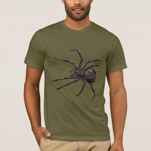Schwarze Witwe Spider Originelle Zeichnend Kunst T-Shirt (Vorderseite)