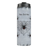 Schwarze Witwe Spiders Dreieckswebbild Thermosbecher (Vorderseite)