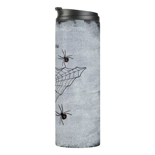 Schwarze Witwe Spiders Dreieckswebbild Thermosbecher (Nach rechts gedreht)