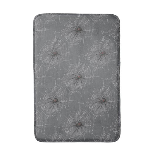 Schwarze Witwe Spiderweb Zeichnend Kunst Badematte (Vorderseite Vertikal)