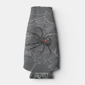Schwarze Witwe Spiderweb Zeichnend Kunst Flaschenkühler (Vorderseite)