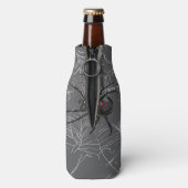Schwarze Witwe Spiderweb Zeichnend Kunst Flaschenkühler (Flasche Rückseite)