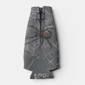 Schwarze Witwe Spiderweb Zeichnend Kunst Flaschenkühler (Rückseite)