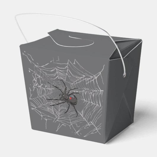 Schwarze Witwe Spiderweb Zeichnend Kunst Geschenkschachtel (Rückseite)