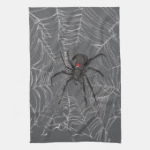 Schwarze Witwe Spiderweb Zeichnend Kunst Geschirrtuch (Vertikal)