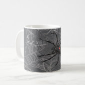 Schwarze Witwe Spiderweb Zeichnend Kunst Kaffeetasse (Vorderseite Links)