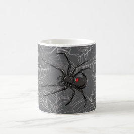 Schwarze Witwe Spiderweb Zeichnend Kunst Kaffeetasse