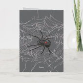 Schwarze Witwe Spiderweb Zeichnend Kunst Karte (Rückseite)