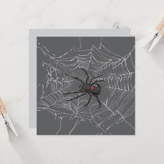 Schwarze Witwe Spiderweb Zeichnend Kunst Karte (Vorderseite/Rückseite Beispiel)