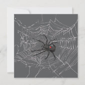 Schwarze Witwe Spiderweb Zeichnend Kunst Karte (Vorderseite)