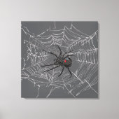 Schwarze Witwe Spiderweb Zeichnend Kunst Leinwanddruck (Vorderseite)