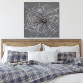 Schwarze Witwe Spiderweb Zeichnend Kunst Leinwanddruck