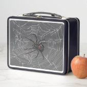 Schwarze Witwe Spiderweb Zeichnend Kunst Metall Brotdose (Beispiel)