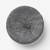 Schwarze Witwe Spiderweb Zeichnend Kunst Pappteller (Vorderseite)