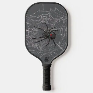 Schwarze Witwe Spiderweb Zeichnend Kunst Pickleball Schläger