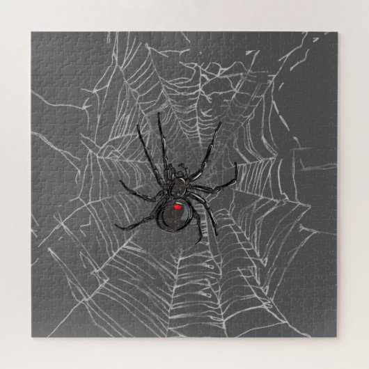 Schwarze Witwe Spiderweb Zeichnend Kunst Puzzle (Horizontal)
