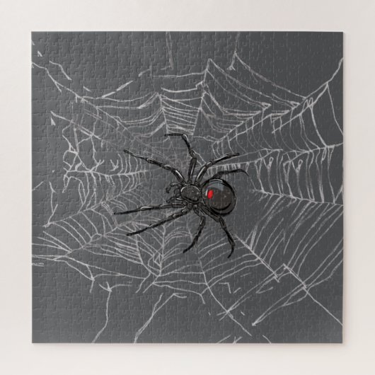 Schwarze Witwe Spiderweb Zeichnend Kunst Puzzle (Vertikal)