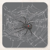 Schwarze Witwe Spiderweb Zeichnend Kunst Rechteckiger Pappuntersetzer (Vorderseite)